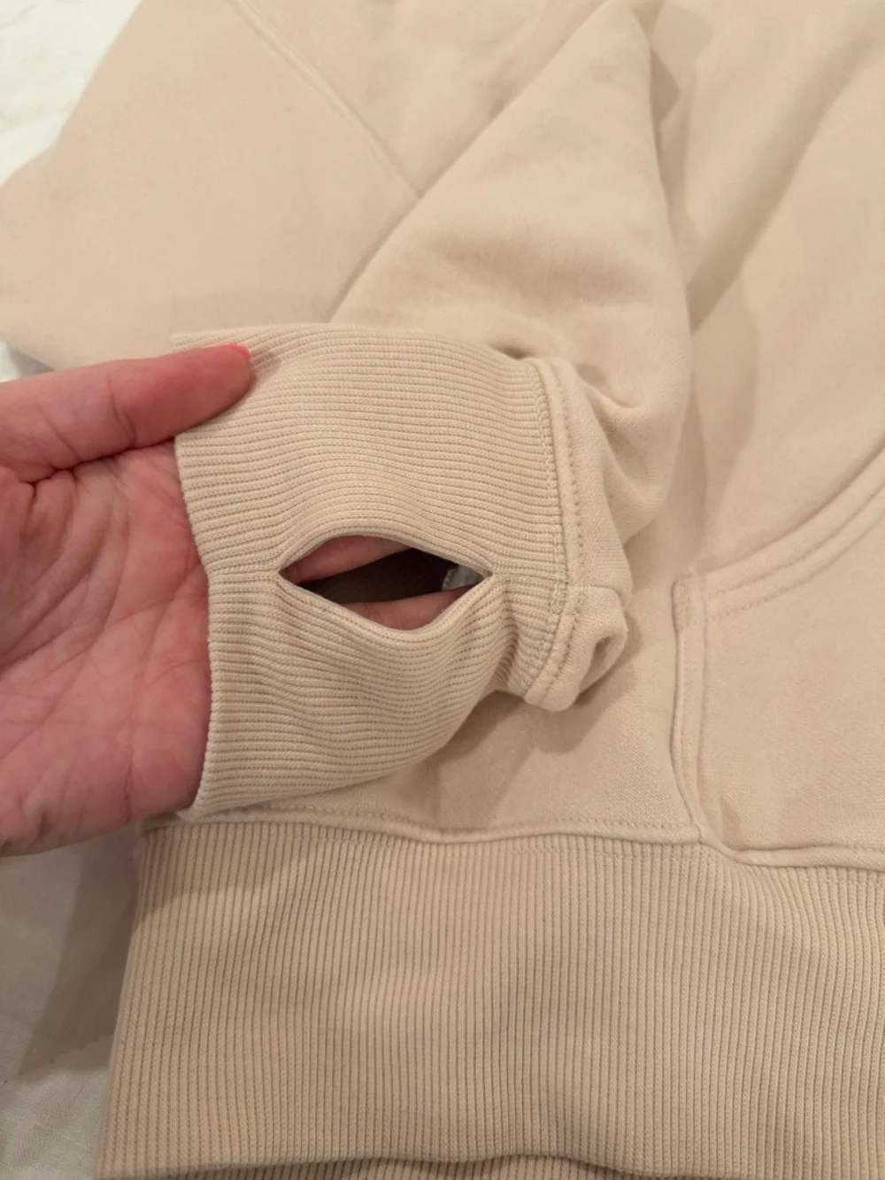 Women's Cream Beige 'OFFLINE' Hoodie Sweatshirt